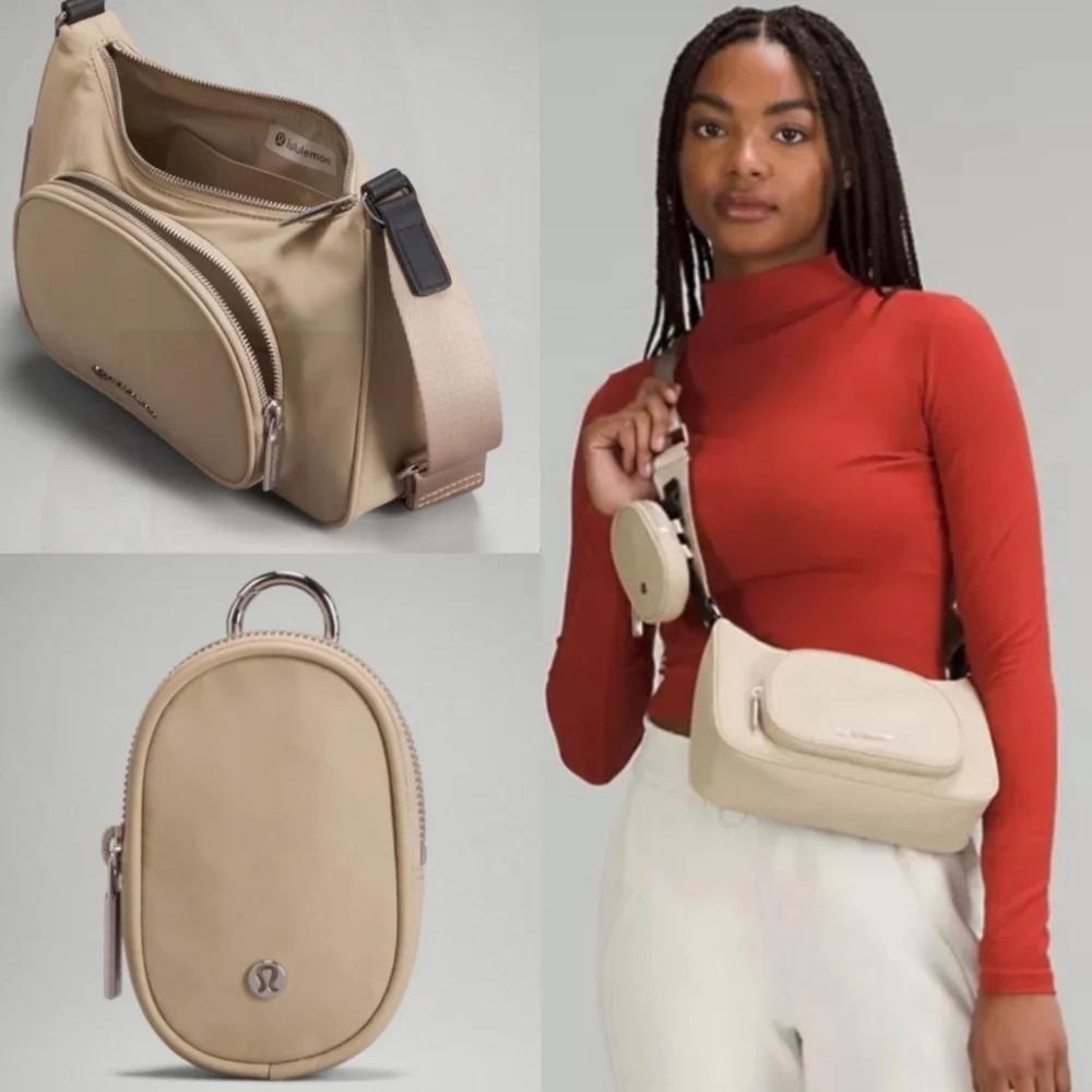 Rare! New with Tags!!! Lululemon Crossbody with Nano Pouch 2L Beige Neutral Tan - Picture 4 of 17